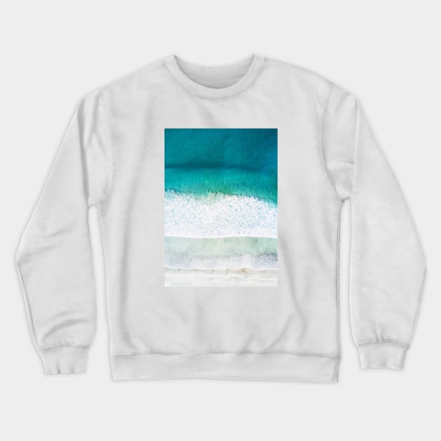 Seaside and wave #4 Sea foam. Aerial view Crewneck Sweatshirt by GreekTavern